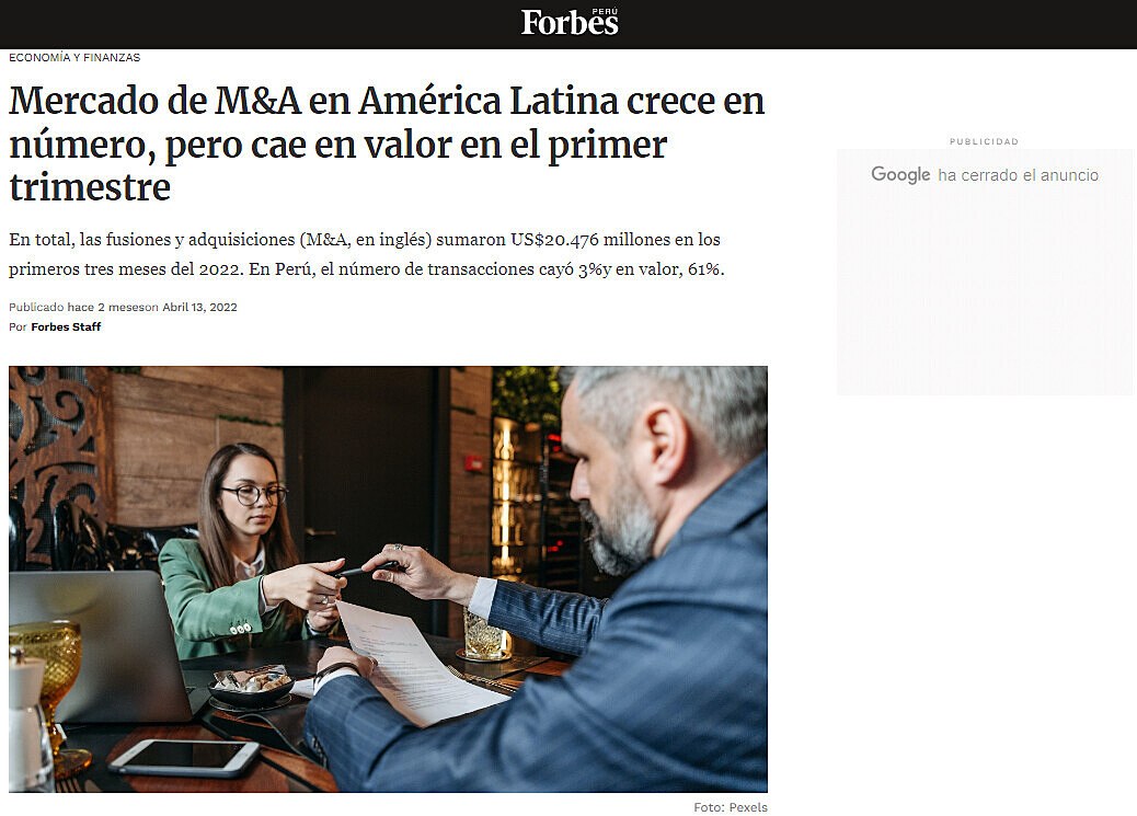 Mercado de M&A en Amrica Latina crece en nmero, pero cae en valor en el primer trimestre